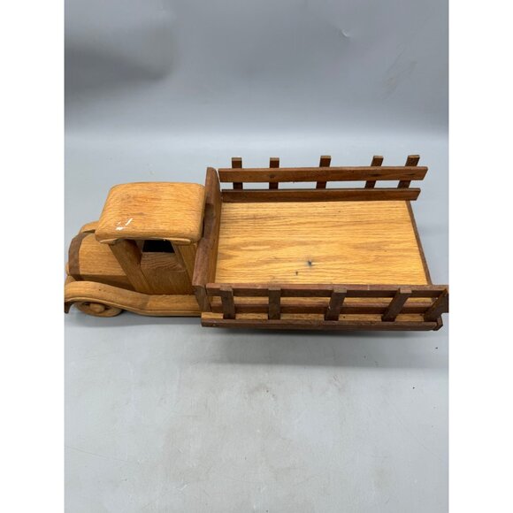 Vintage Handmade Wooden Toy work farm pickup Truck 18x7.5x6.5" moveable READ - Picture 2 of 6